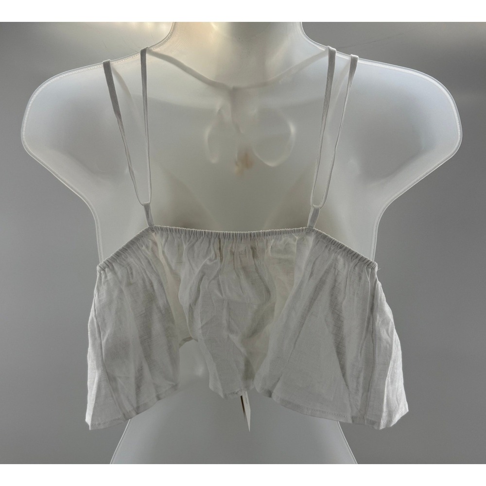 L*Space Sundown Top White 100% Linen Cowrie Shell Tie Front Large NEW MSRP 110 - Picture 9 of 9
